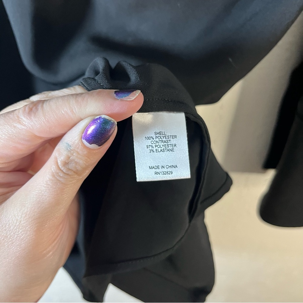 L’Academie Karolina Faux Wrap Shirt Dress – Black | Size L - Picture 13 of 13